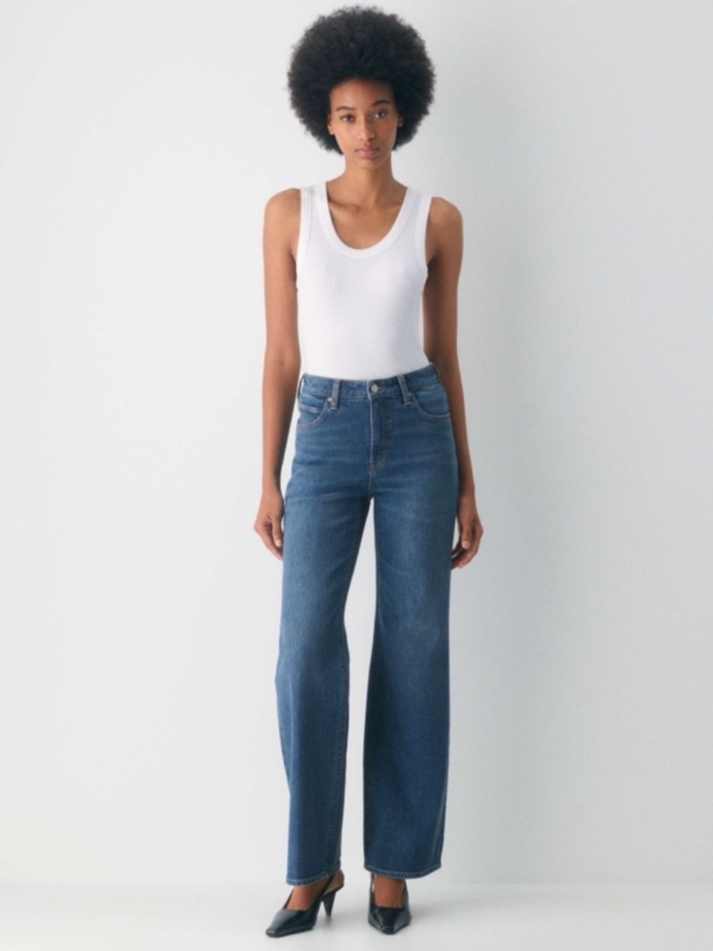 DENIM FORUM 90s snatched hi-rise wide leg jeans medium wash aritzia size 29